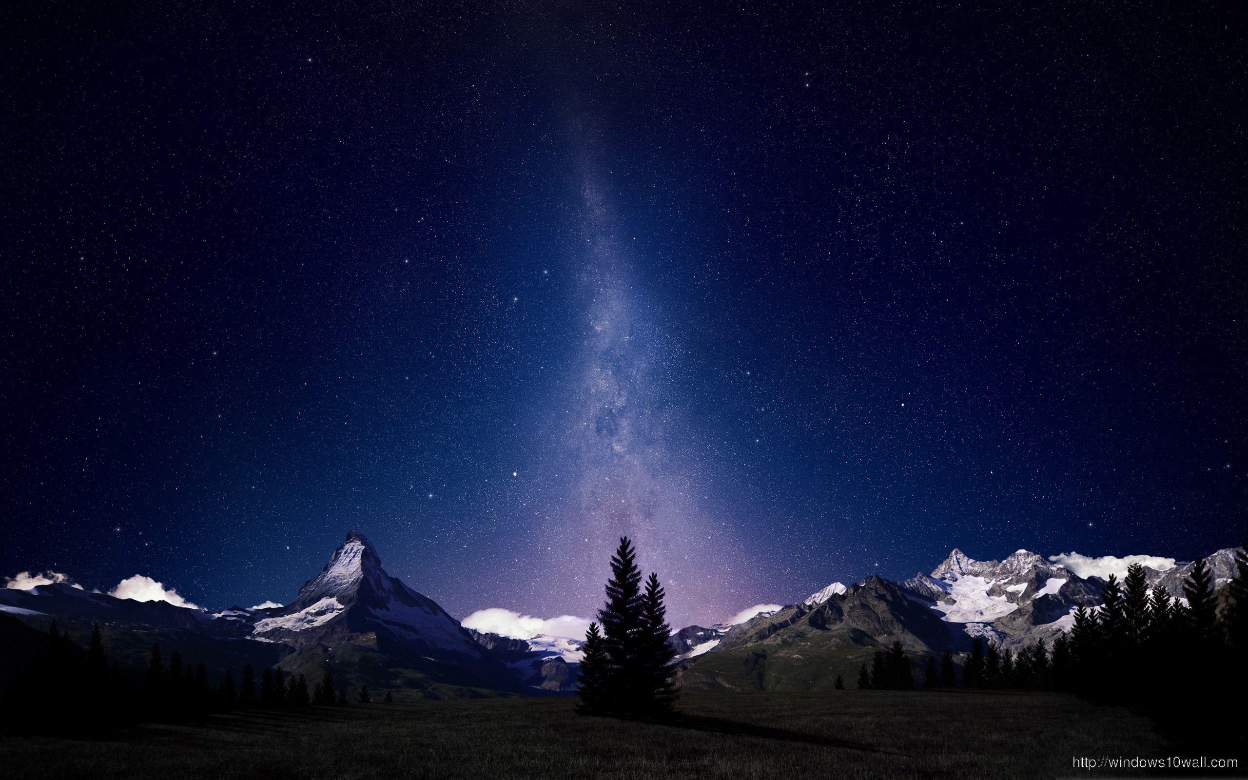 2560x1600 Beautiful Night Sky Mountain Wallpaper