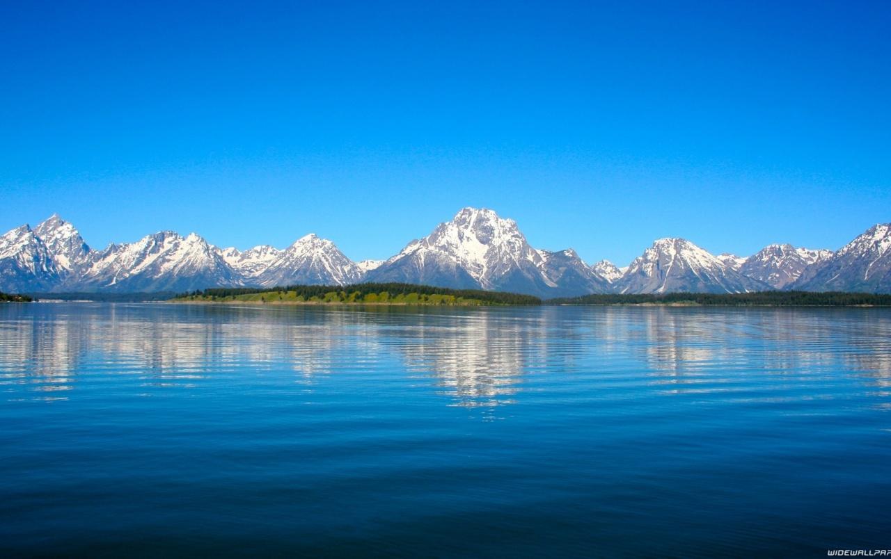 1280x804 Clear Blue Sky Lake & Mountain wallpaper. Clear Blue Sky Lake & Mountain