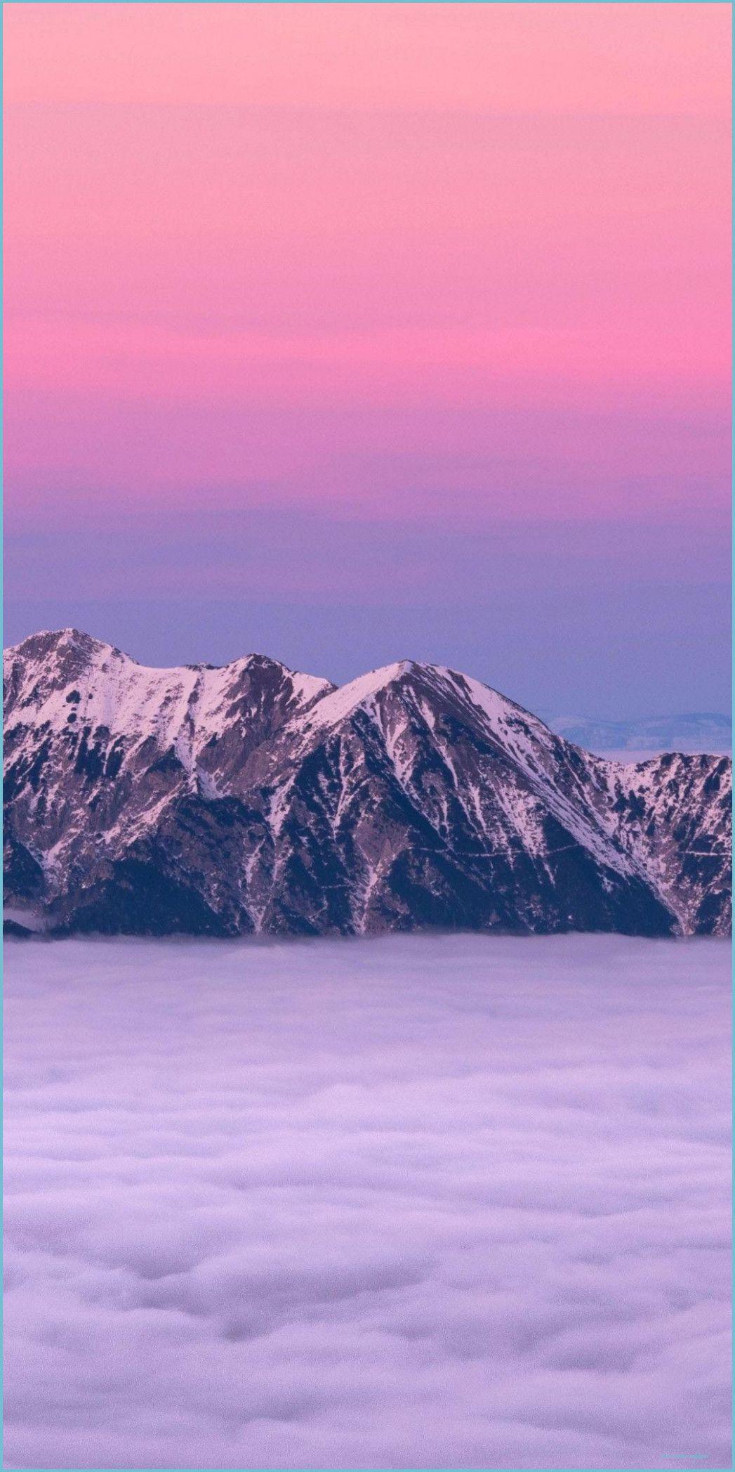 1047x2095 Pink Sky Mountains Wallpaper Mountain Wallpaper