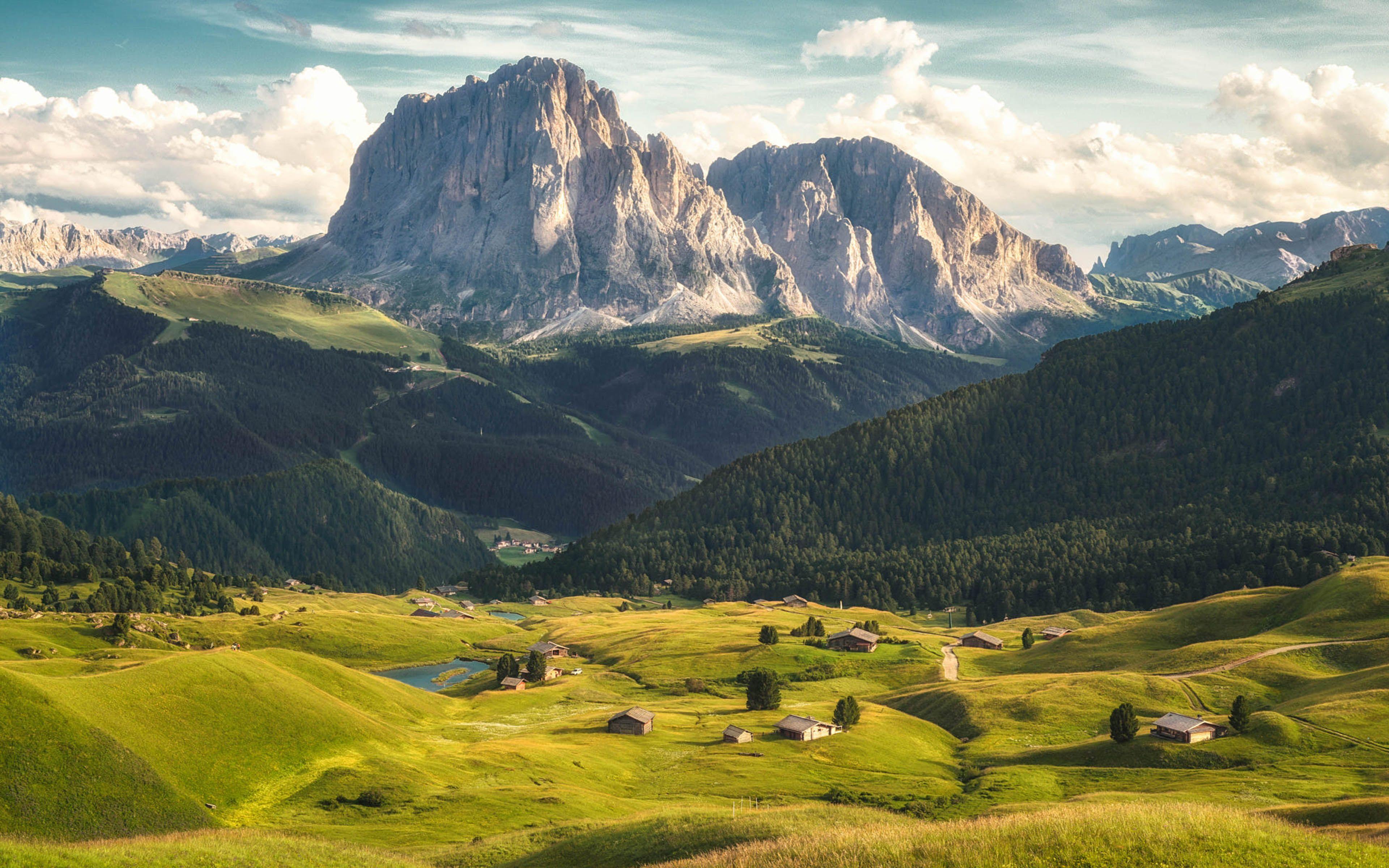 3840x2400 Santa Cristina Gherdëina South Tyrol Italy Nature Landscape Photography 4k Ultra HD Tv Wallpaper For Desktop :