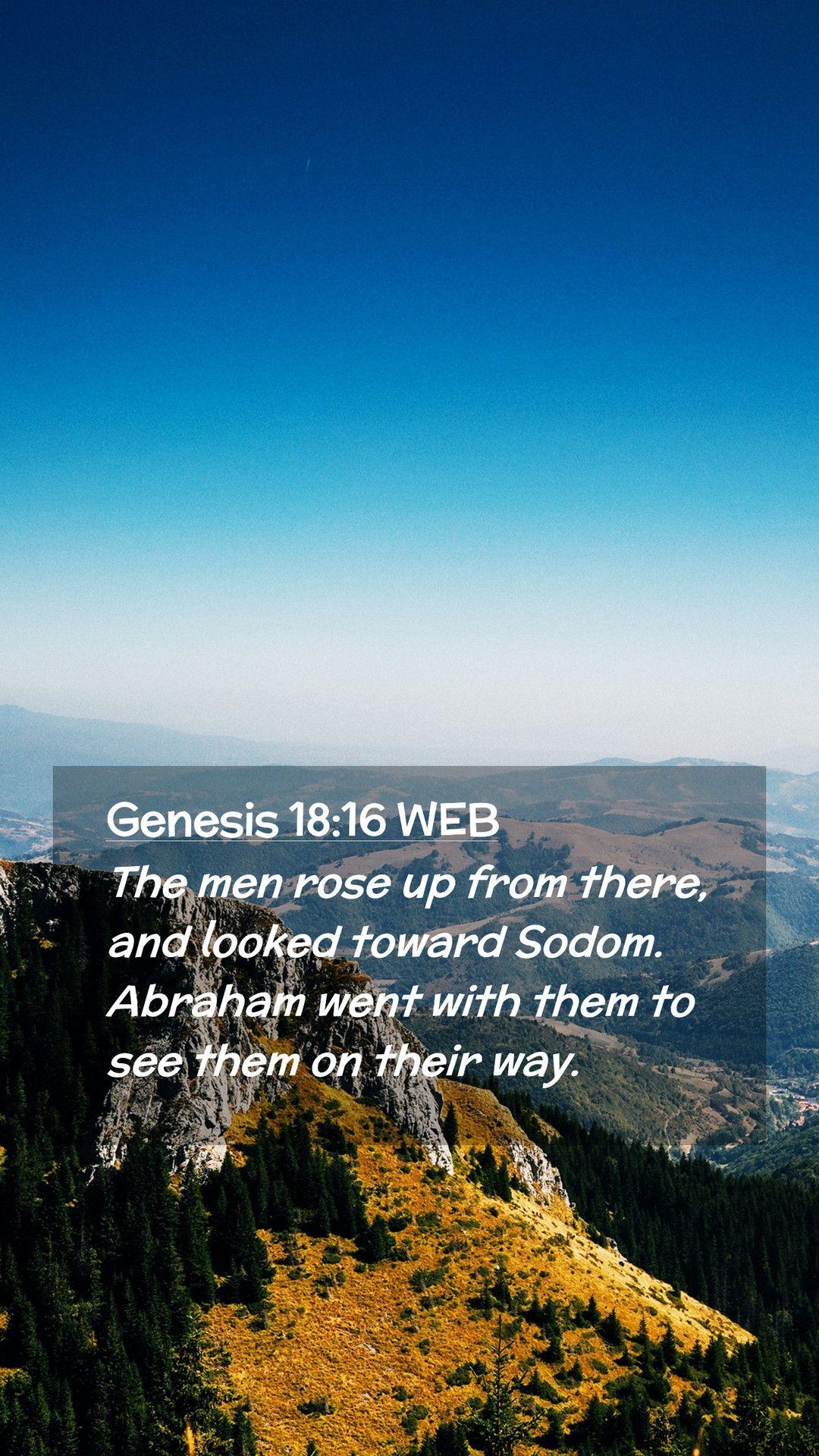 1080x1920 Genesis 18:16 WEB Mobile Phone Wallpaper men rose up from there, and looked toward