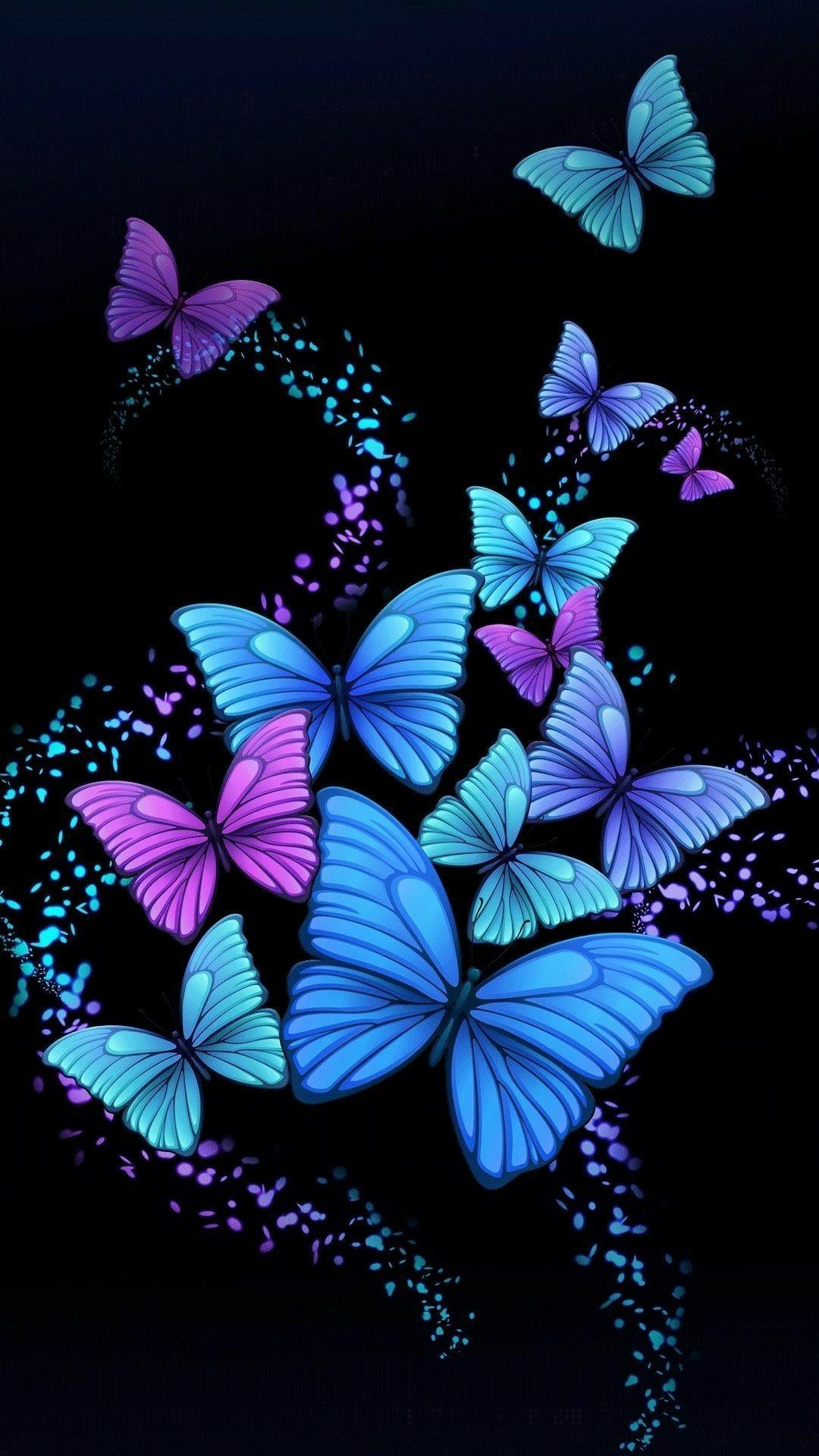 Purple Butterfly Phone Wallpapers - Top Free Purple Butterfly Phone ...
