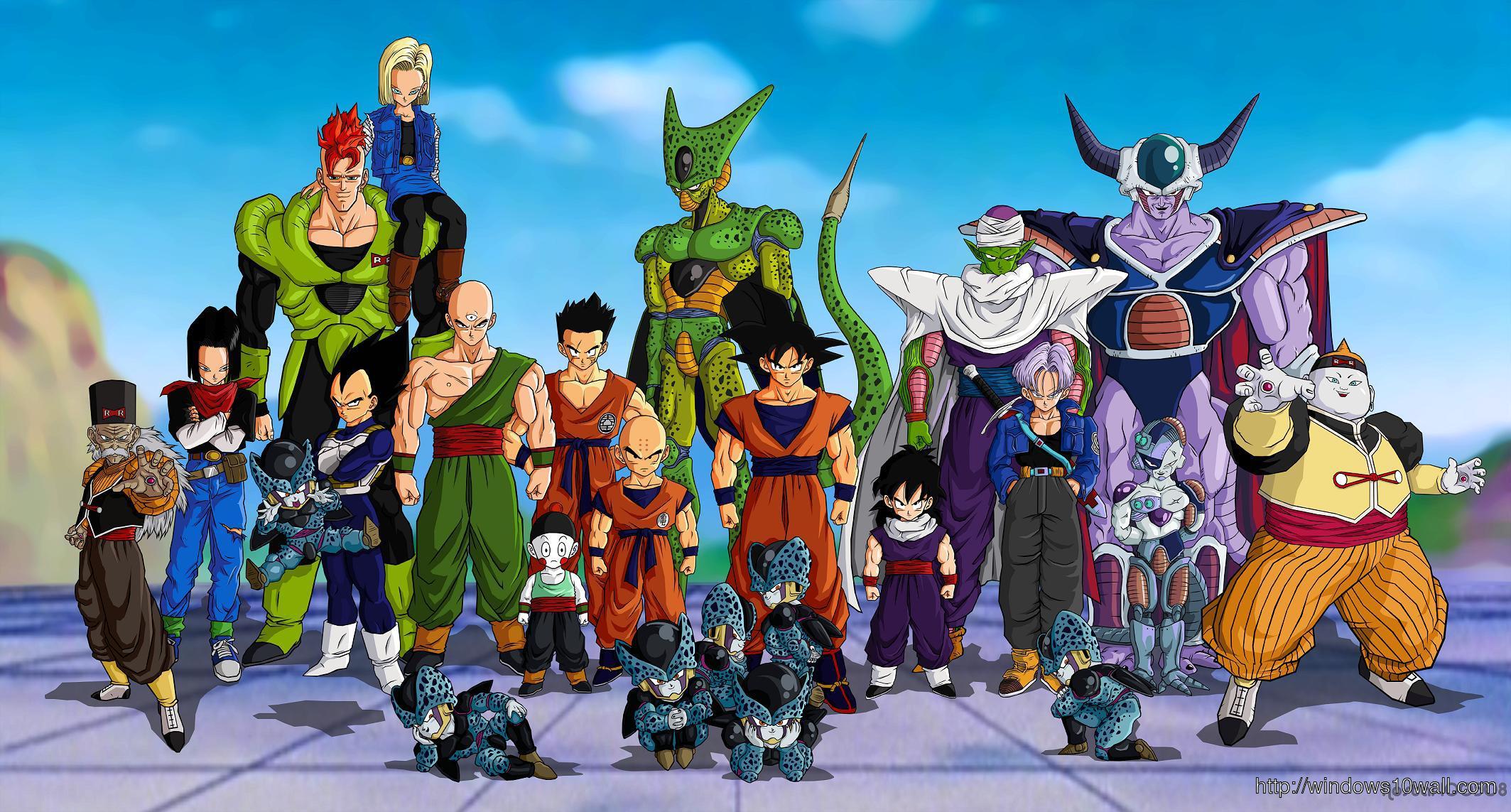2127x1143 Dragon Ball Z All Characters Background Wallpaper