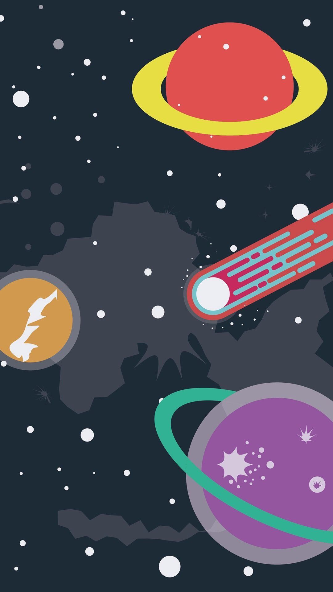 1080x1920 Cartoon Space Wallpaper