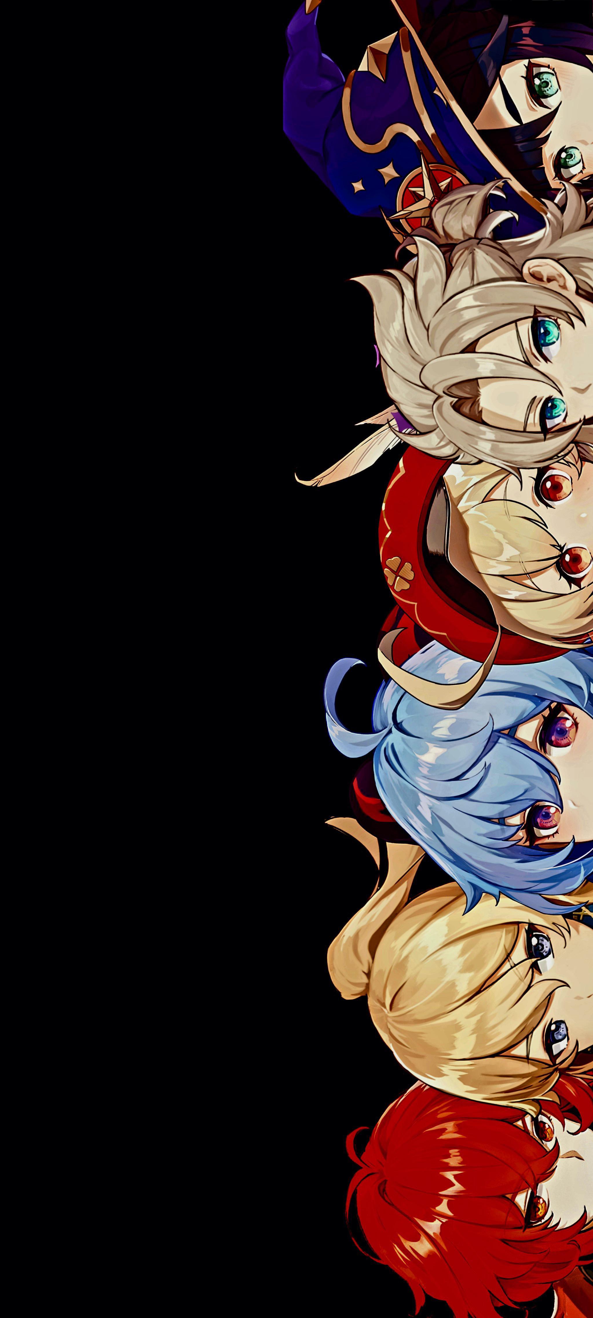 2048x4552 Minimalist Mobile Wallpaper I Made. (These Are My Main Characters) : R Genshin_Impact