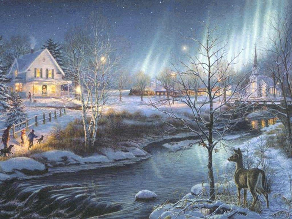 1024x768 Old fashioned christmas wallpaper