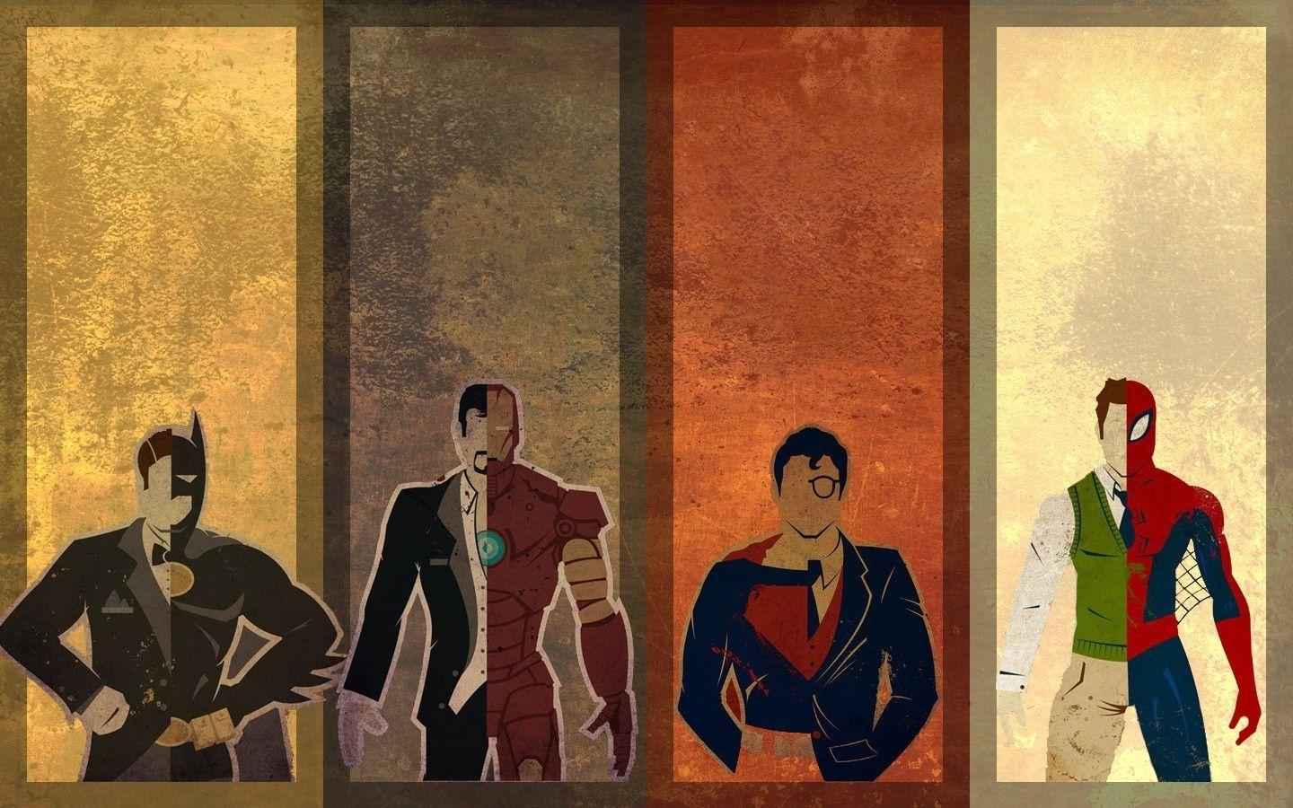 1440x900 superhero, Iron Man, Batman, Superman, Spider Man Wallpaper HD / Desktop and Mobile Background