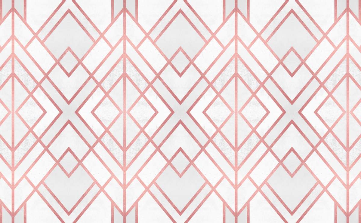 1200x742 Art Deco Diamond Pattern Wallpaper for Walls. Rose Gold Geo