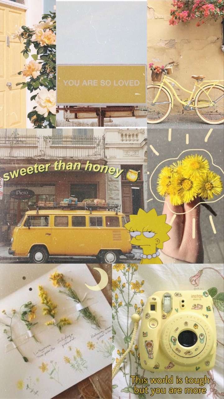 720x1280 Vintage Yellow Aesthetic Desktop Wallpaper