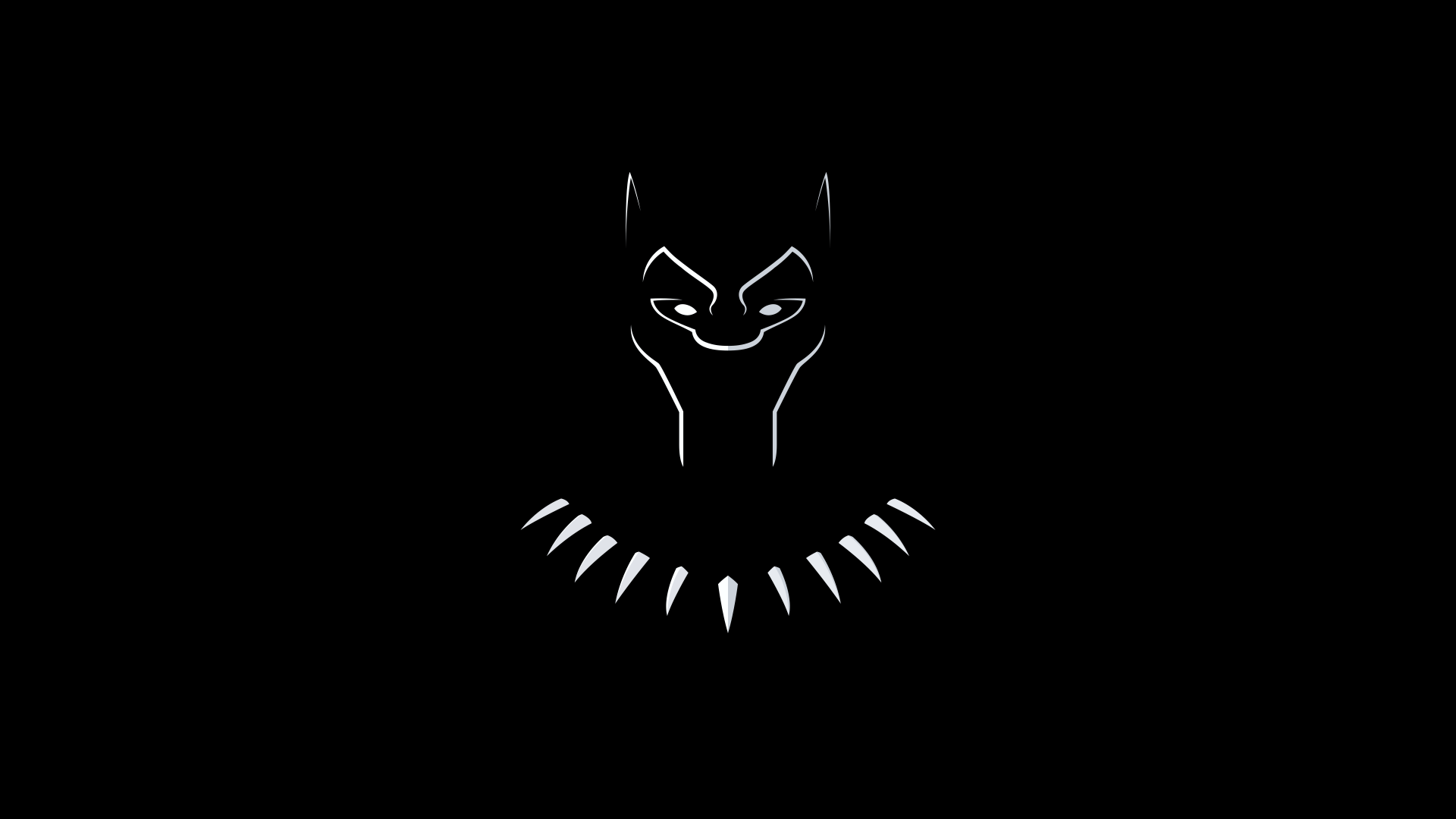 1920x1080 Black Panther 4K Wallpaper, Minimal Art, Black Background, Black Dark