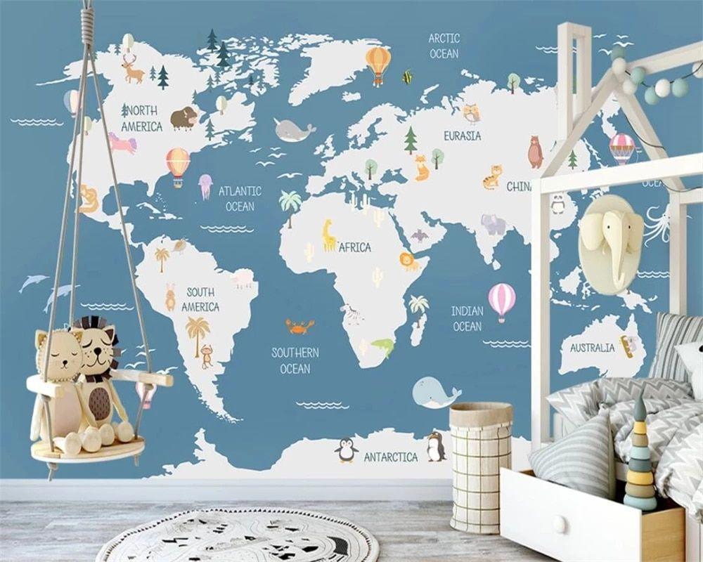 1000x800 Beibehang Custom Photo mural wallpaper Hand drawn cartoon world animal cute children room interior wall 3D wallpaper painting. Wallpaper