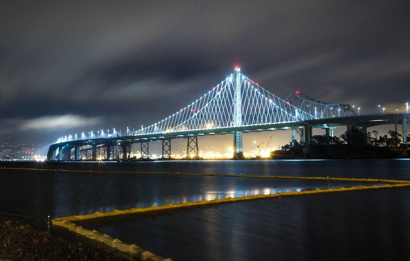 1332x850 Photo Wallpaper Night, City, Bay, San Francisco, Usa, Span Replacement Of The San Francisco–oakland HD Wallpaper