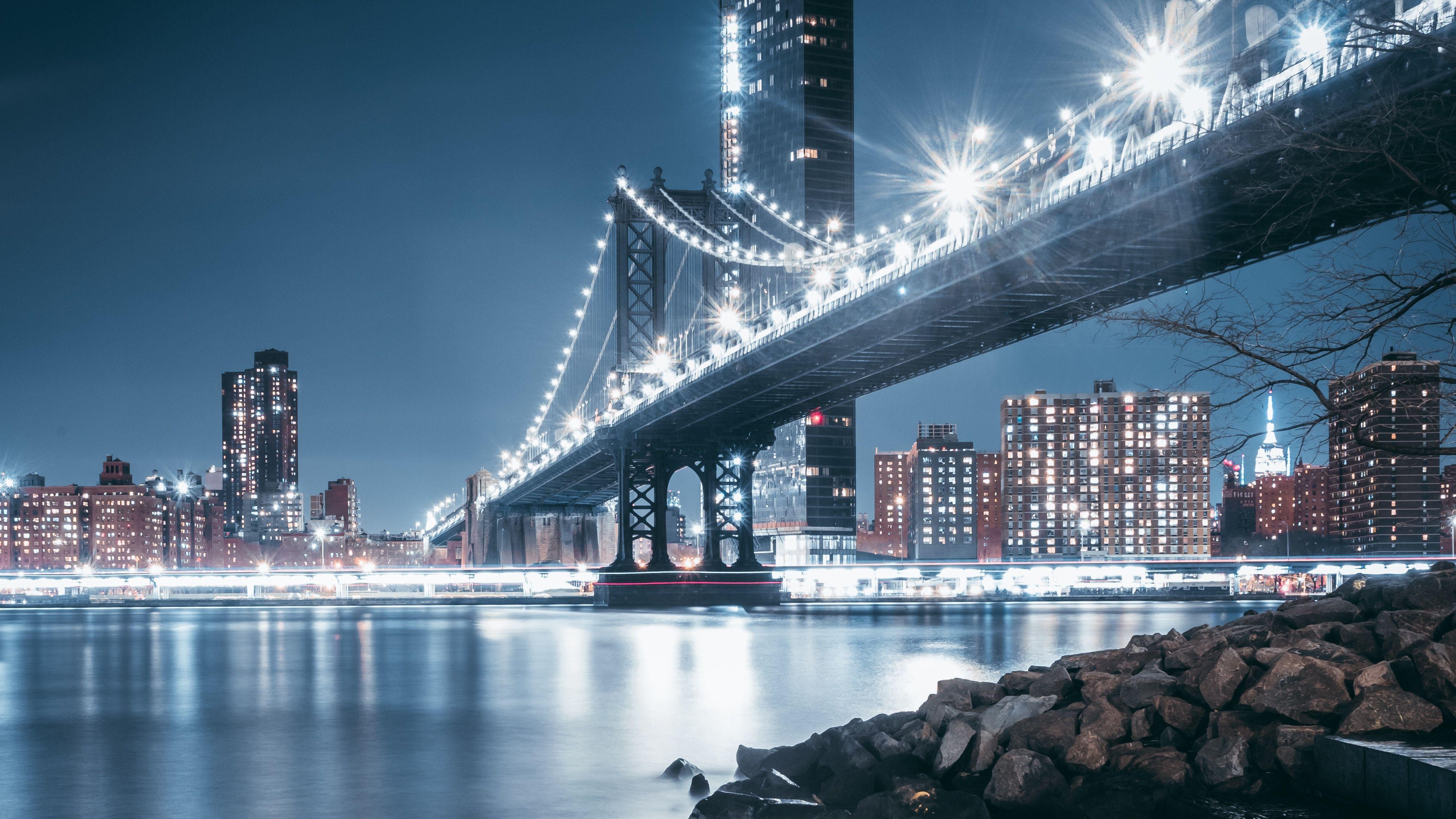4000x2250 Bay Bridge Night 3D Wallpaper .