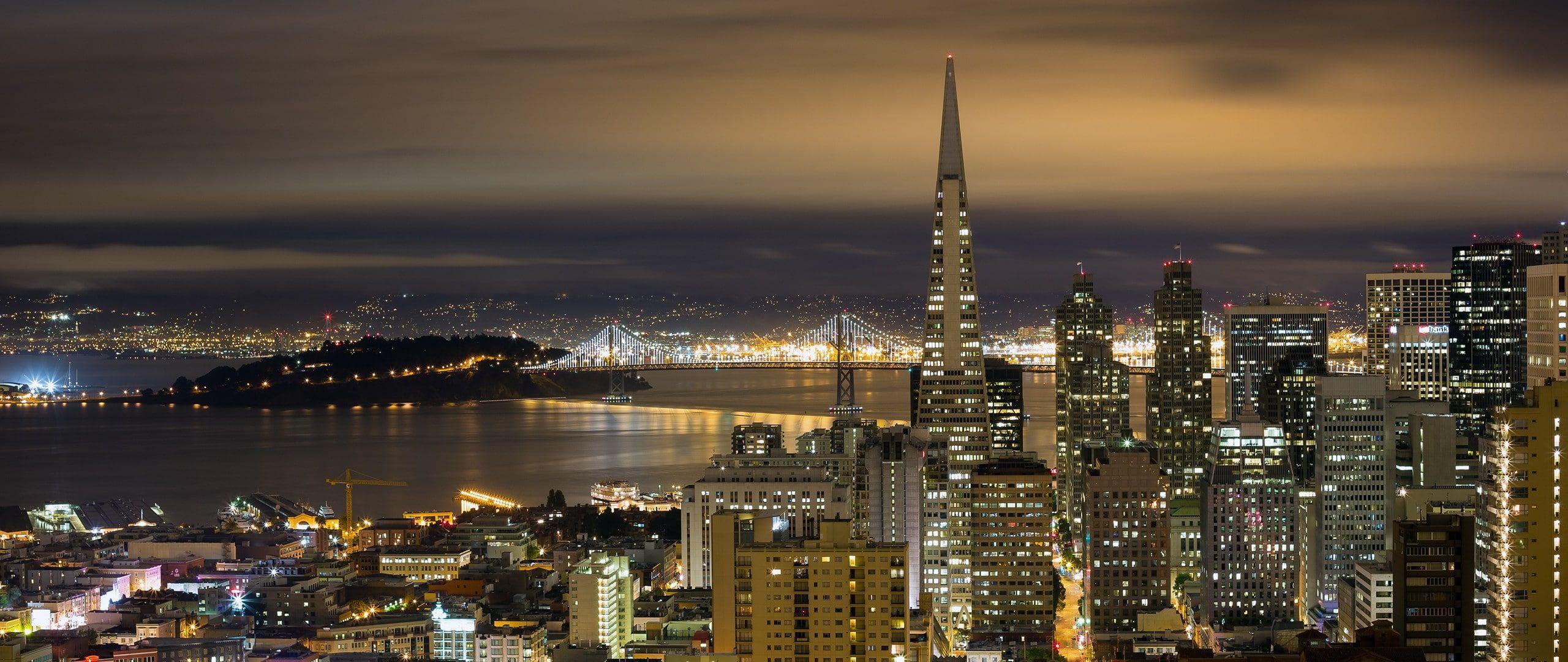 2560x1080 San Francisco #city #night San Francisco Oakland Bay Bridge #cityscape City Lights K #wallpaper #hdwallp. Bay Bridge, Bay Bridge San Francisco, Bridge Wallpaper