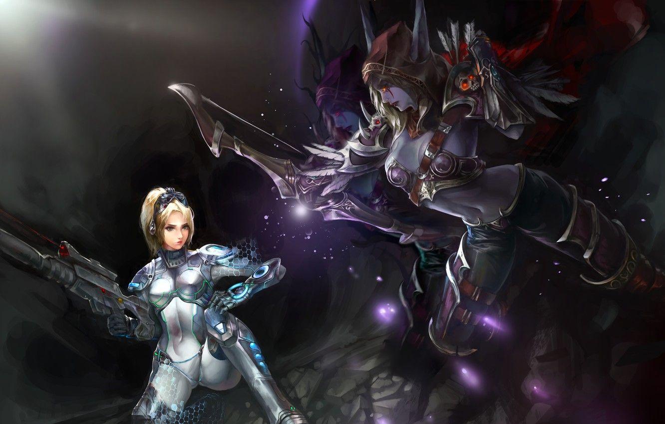 1332x850 Wallpaper starcraft, Warcraft, Nova, Sylvanas, Heroes of the Storm, nova terra, Banshee Queen, Dominion Ghost image for desktop, section игры