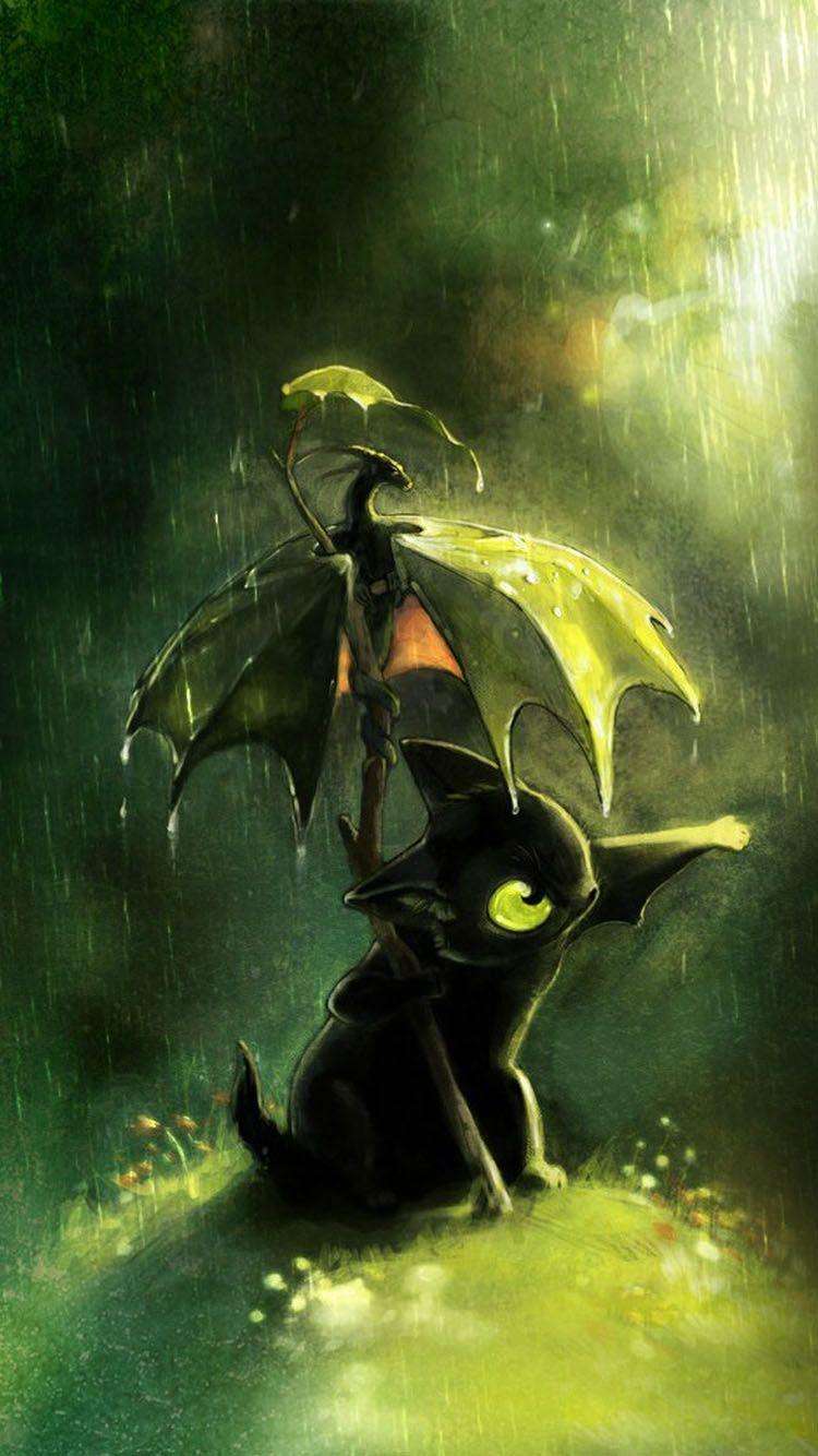 750x1334 iPhone Toothless Dragon Wallpaper HD