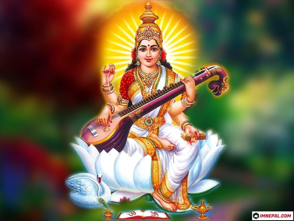 1024x768 Goddess Saraswati Wallpaper