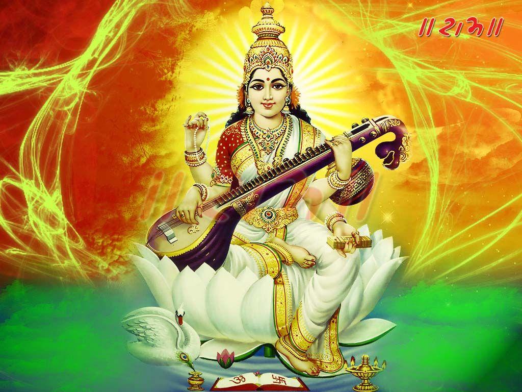 1024x768 Lord Saraswati Wallpaper