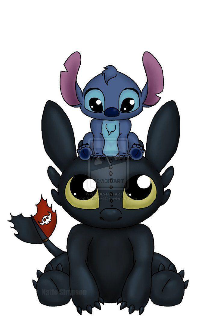 721x1109 Toothless and Stitch Wallpaper