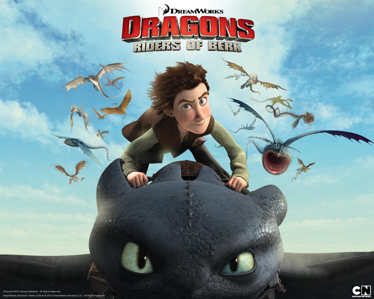1280x1024 Hiccup with Toothless from How to Train Your Dragon Riders of Berk Desktop Wallpaper
