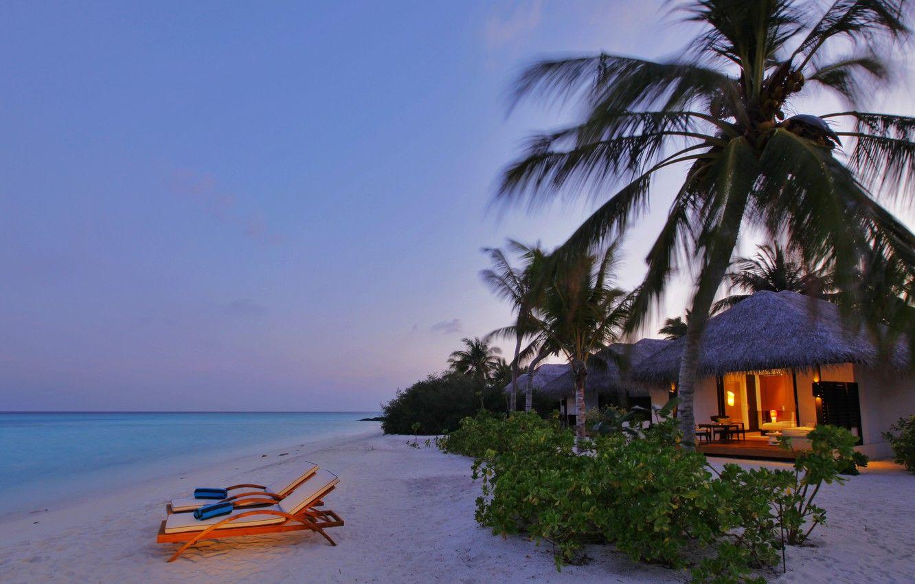 1332x850 Wallpaper sea, beach, Villa, Beach, Deckchair, Villa image for desktop, section пейзажи