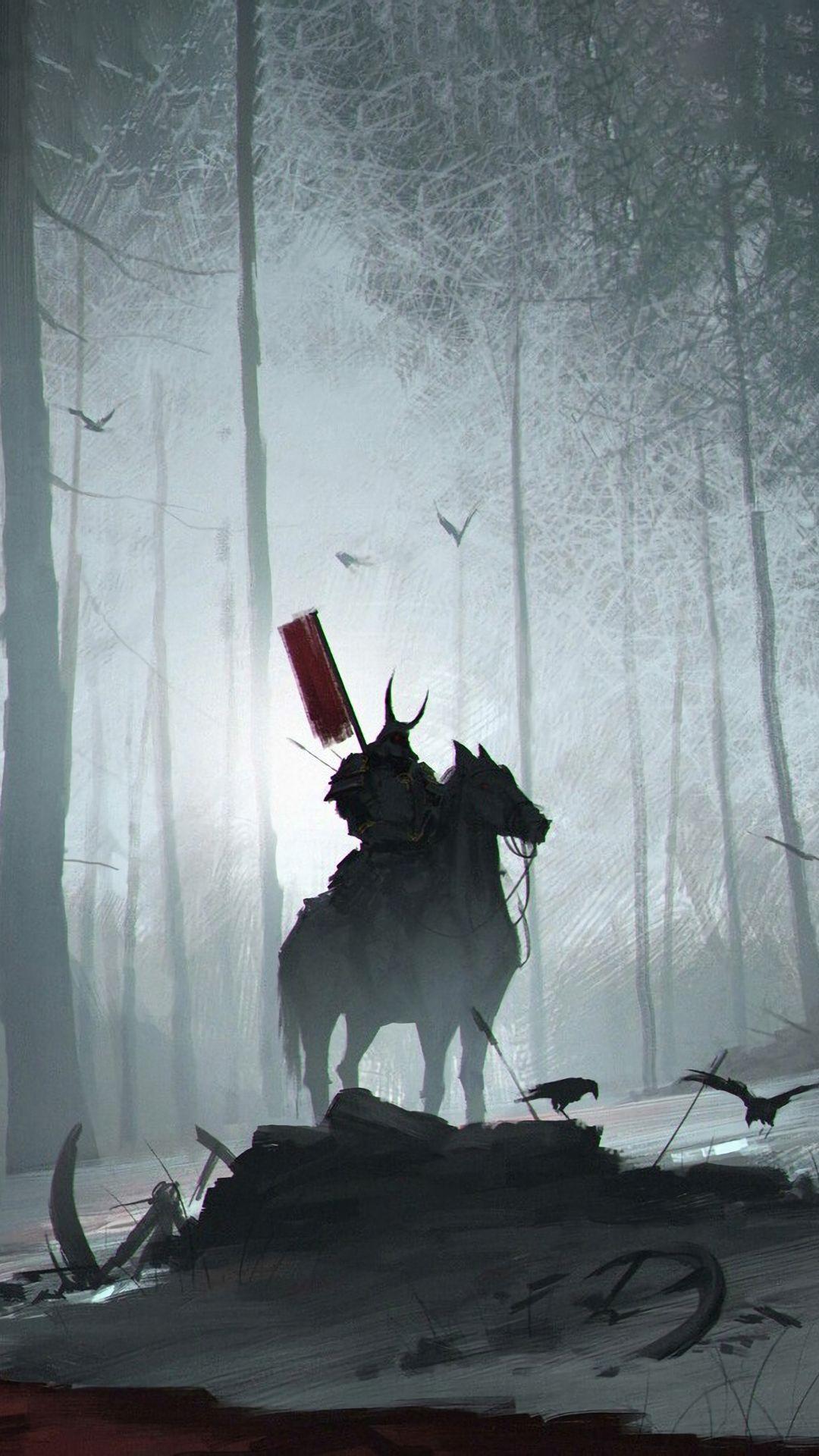 1080x1920 Forest Samurai Wallpaper
