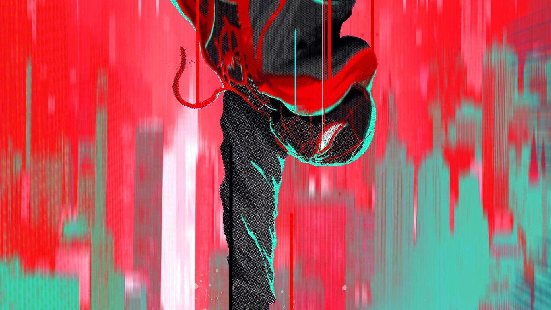1920x1080 Desktop Wallpaper Jump, Spider Man: Into The Spider Verse, Artwork, HD Image, Picture, Background, 7e87b4