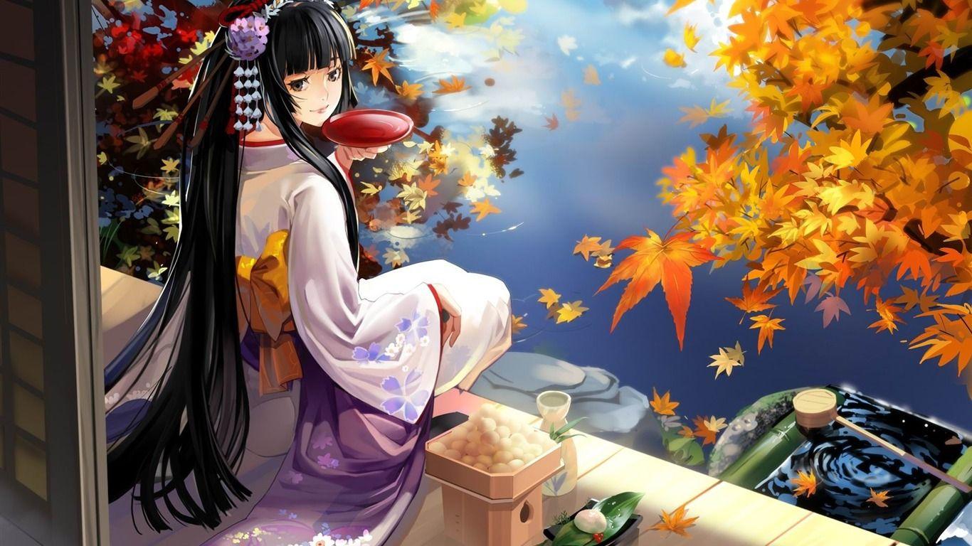 1366x768 Manga Meditation Anime Widescreen HD Wallpaper