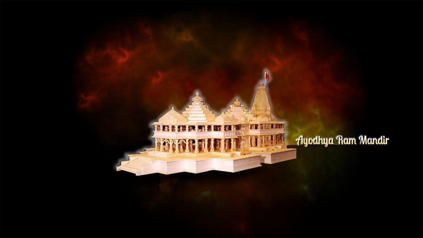 1366x768 Ram Mandir Wallpaper