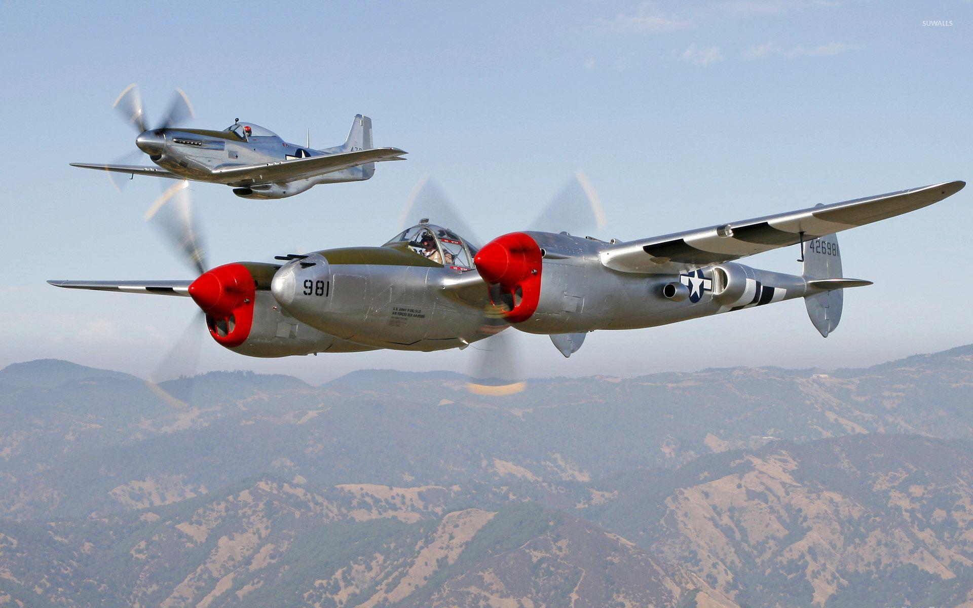 1920x1200 North American P 51 Mustang And Lockheed P 38 Lightning Wallpaper Wallpaper