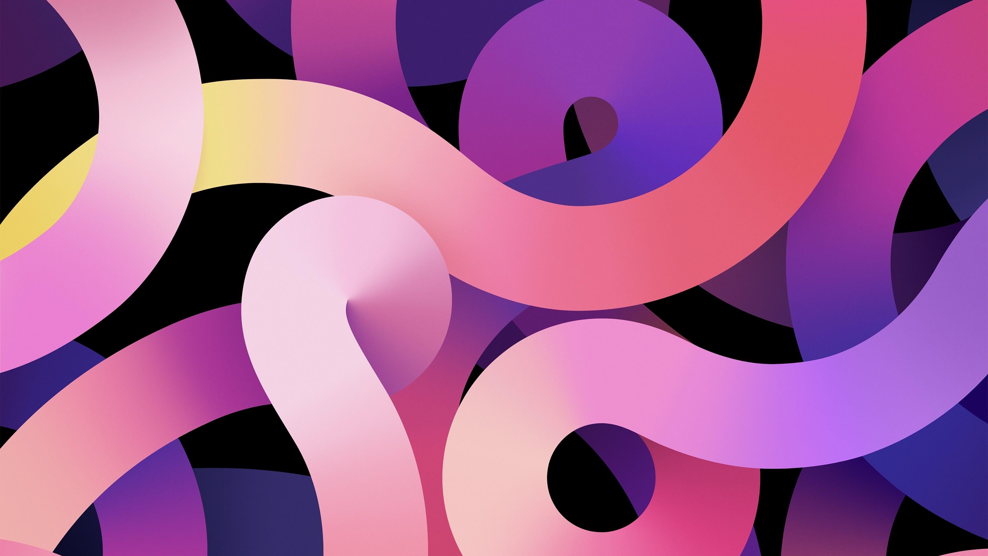 3840x2160 iPadOS 14 Wallpaper 4K, iPad Air Pink, Light, Stock