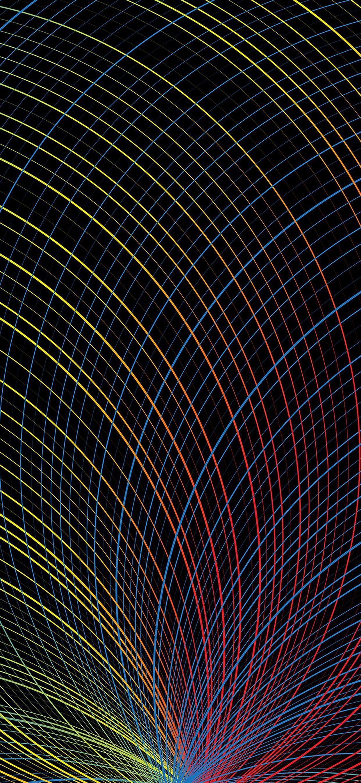 1242x2688 Rainbow line pattern iPhone X Wallpaper Free Download