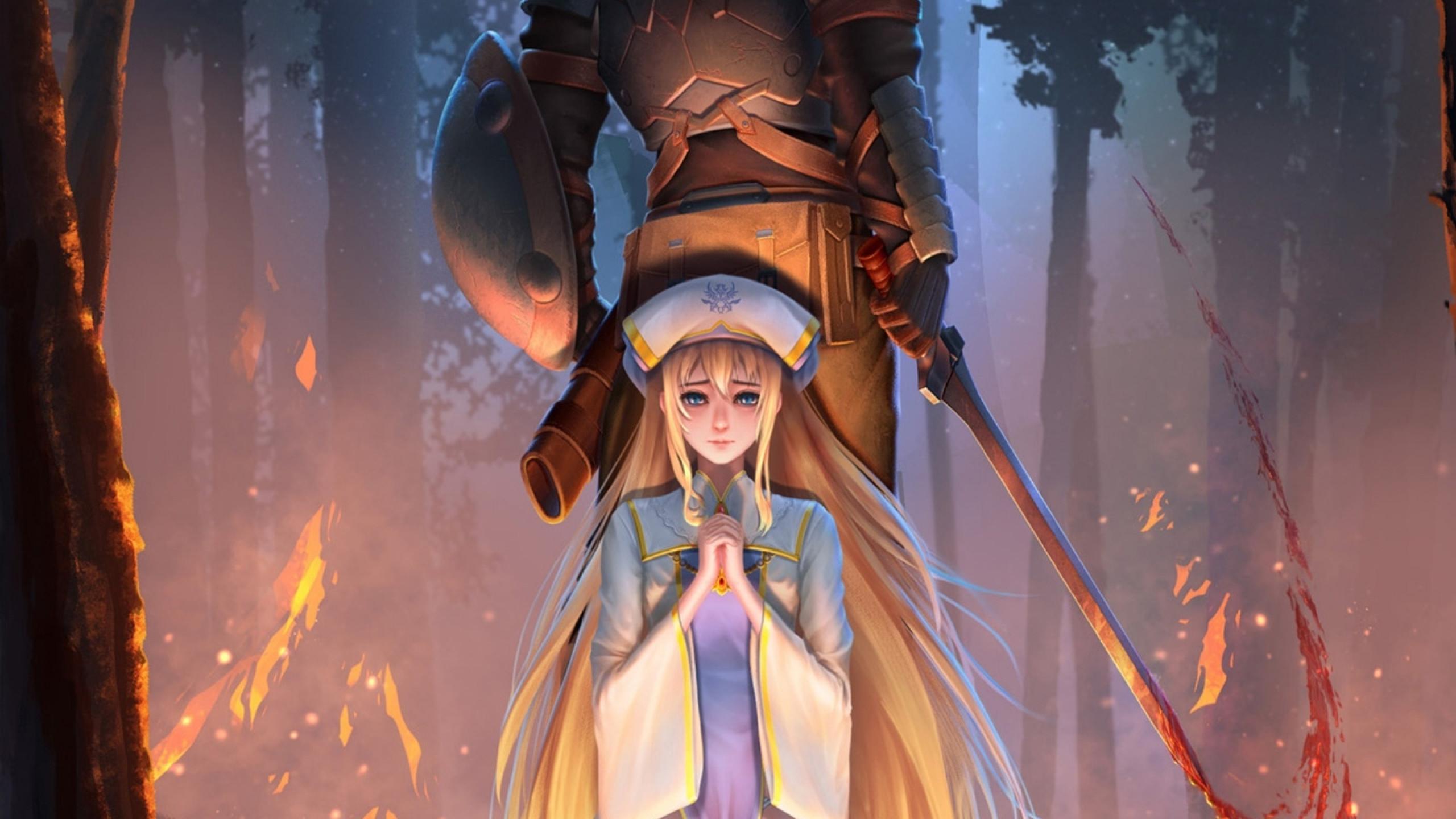 2560x1440 Goblin Slayer Priestess 1440P Resolution Wallpaper, HD Anime 4K Wallpaper