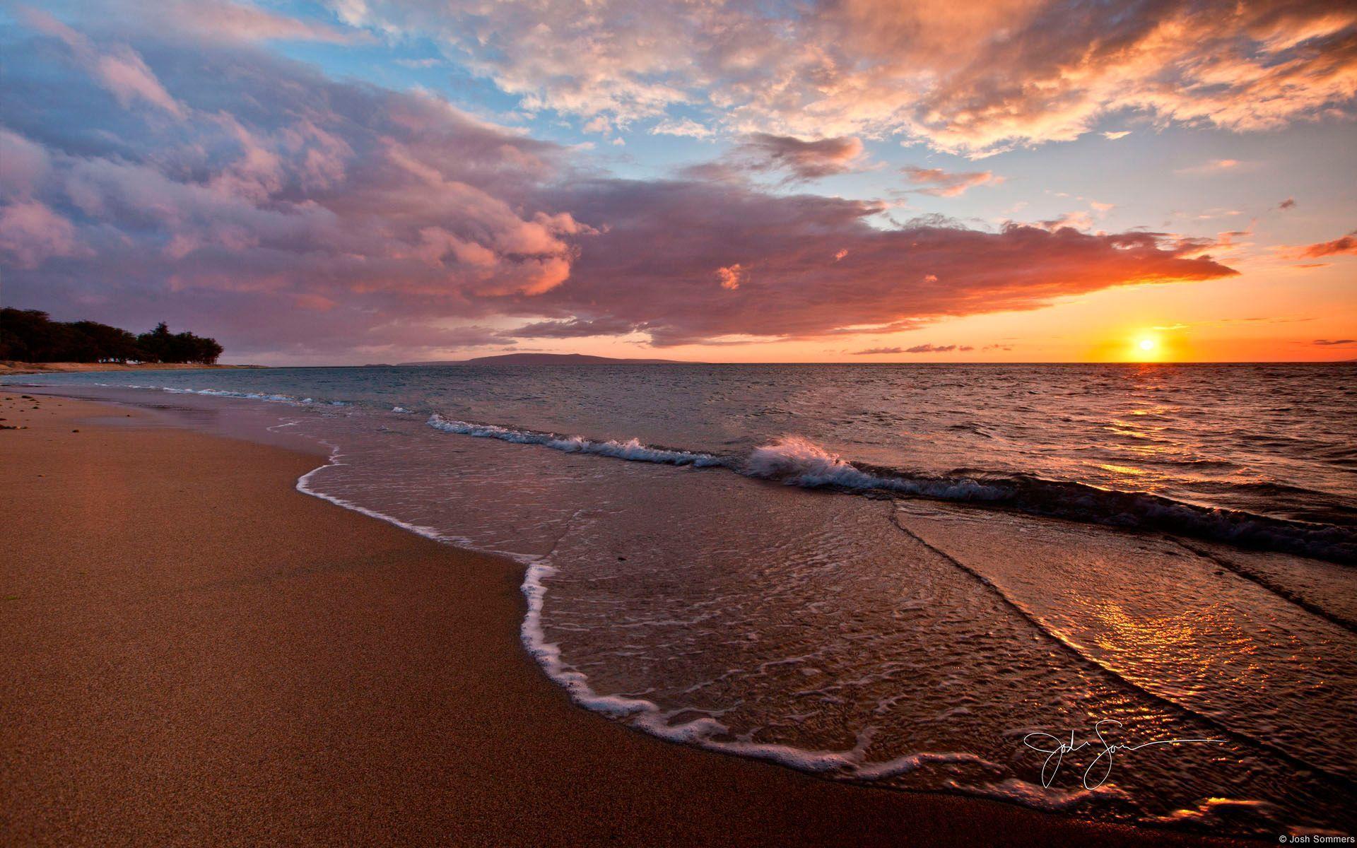 1920x1200 Maui Sunset Beach Ultra HD Wallpaper