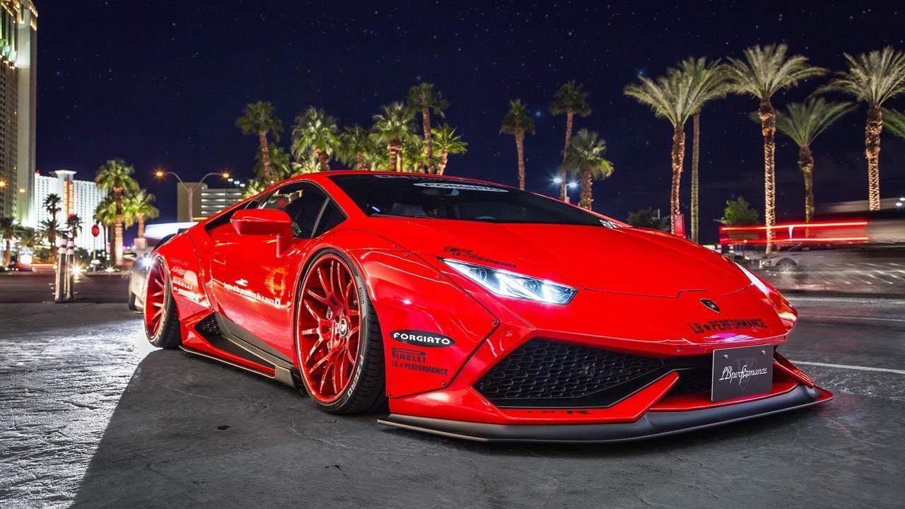 1280x720 Red Lamborghini Aventador Wallpaper for Android