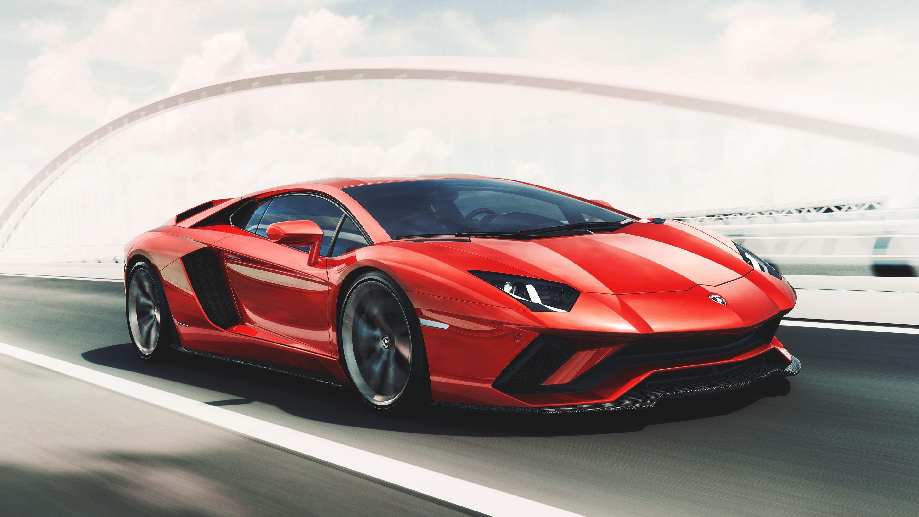 3840x2160 Red Lamborghini Aventador