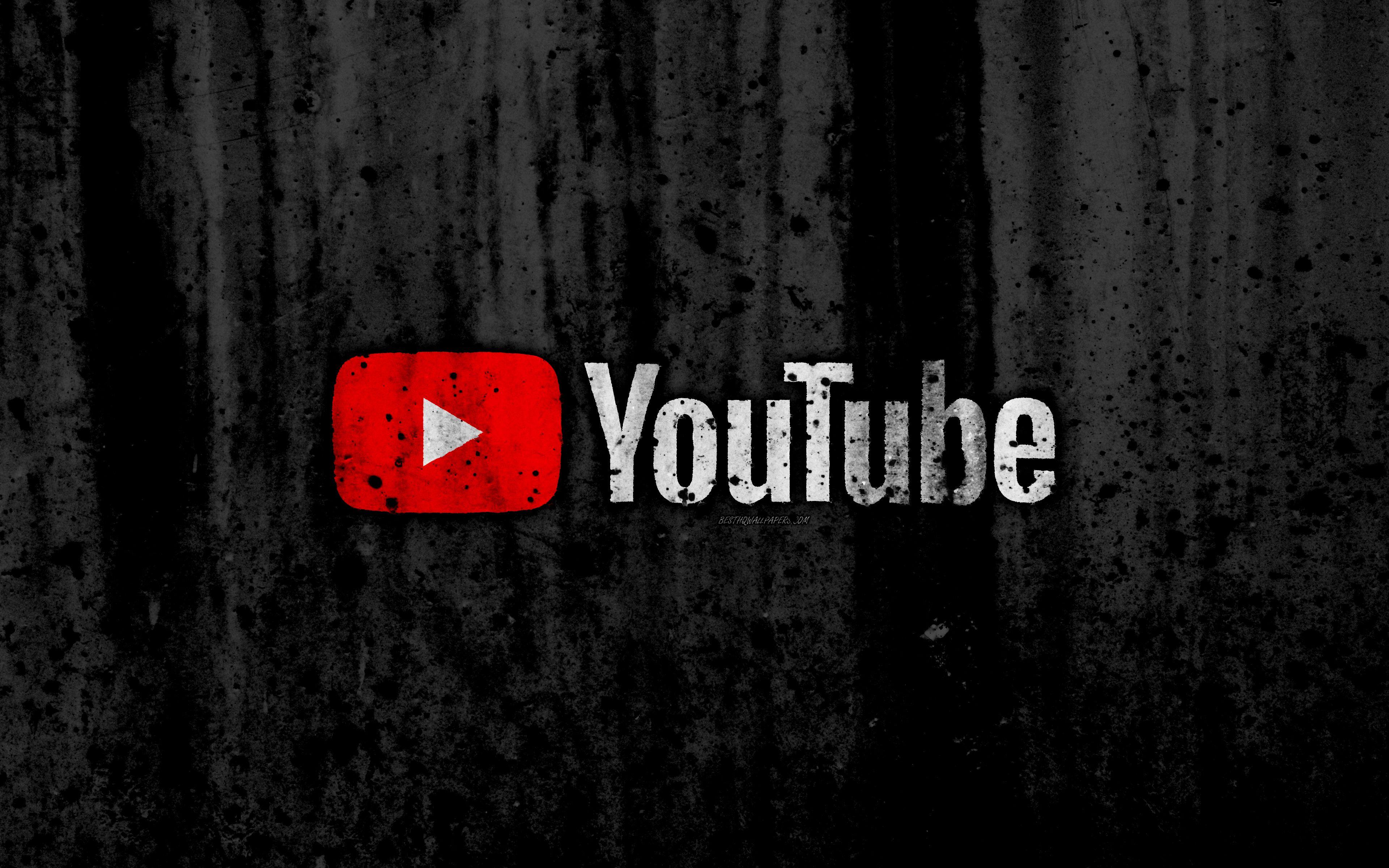 3840x2400 Tải xuống hình nền YouTube, 4k, logo, grunge, nền đen, logo YouTube cho máy tính để bàn với độ phân giải 3840x2400.  Hình nền hình ảnh HD chất lượng cao