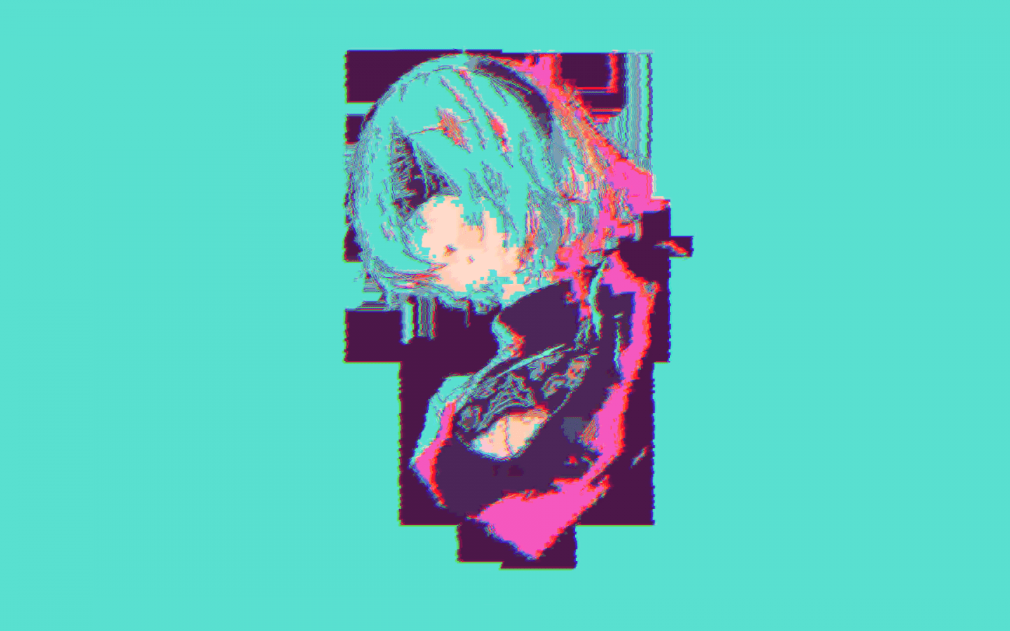 1440x900 Free download Green haired female anime character illustration vaporwave 2B [1920x1080] for your Desktop, Mobile & Tablet. Explore Vaporwave Wallpaper. Vaporwave Wallpaper, Aesthetic Vaporwave Wallpaper