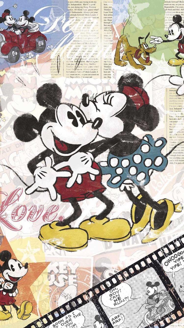 750x1334 Vintage Mickey Wallpaper