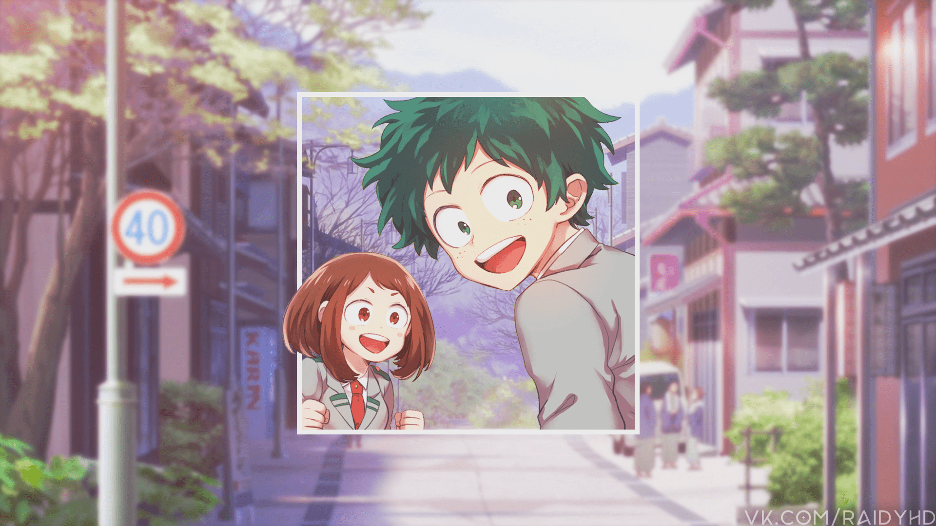 1920x1080 1920x1080 Izuku Midoriya, Ochaco Uraraka wallpaper PNG
