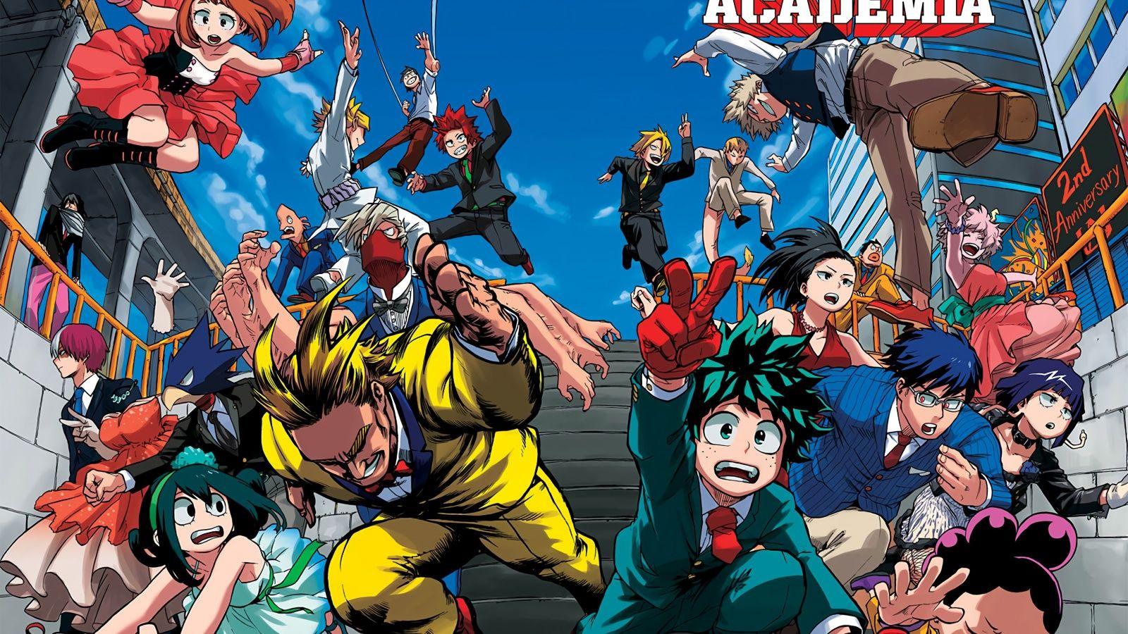 1600x900 Wallpaper Tenya Iida, Ochako Uraraka, Toshinori Yagi, Izuki Midoriya, My Hero Academia