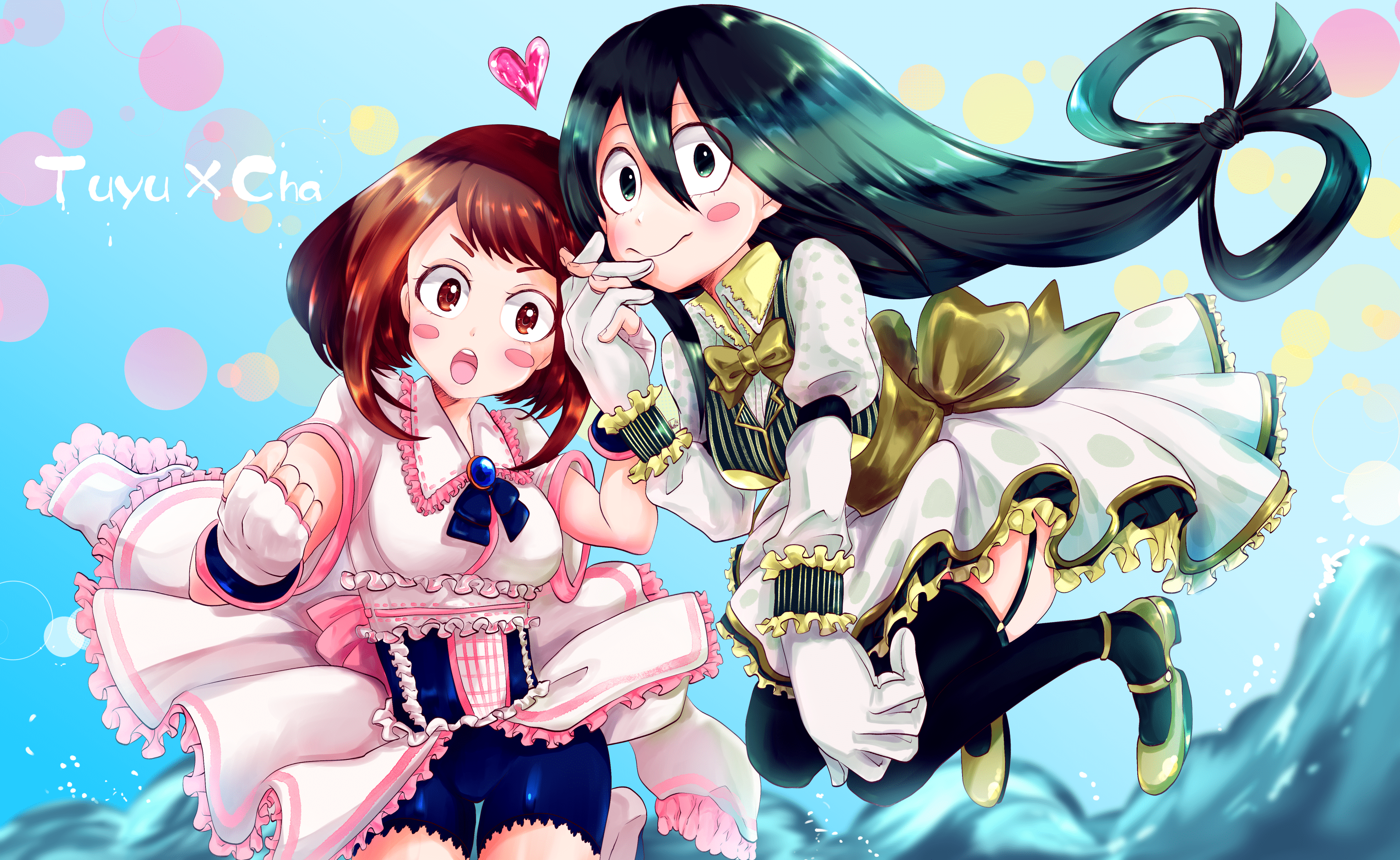 3427x2105 Tsuyu Asui, Ochaco Uraraka wallpaper