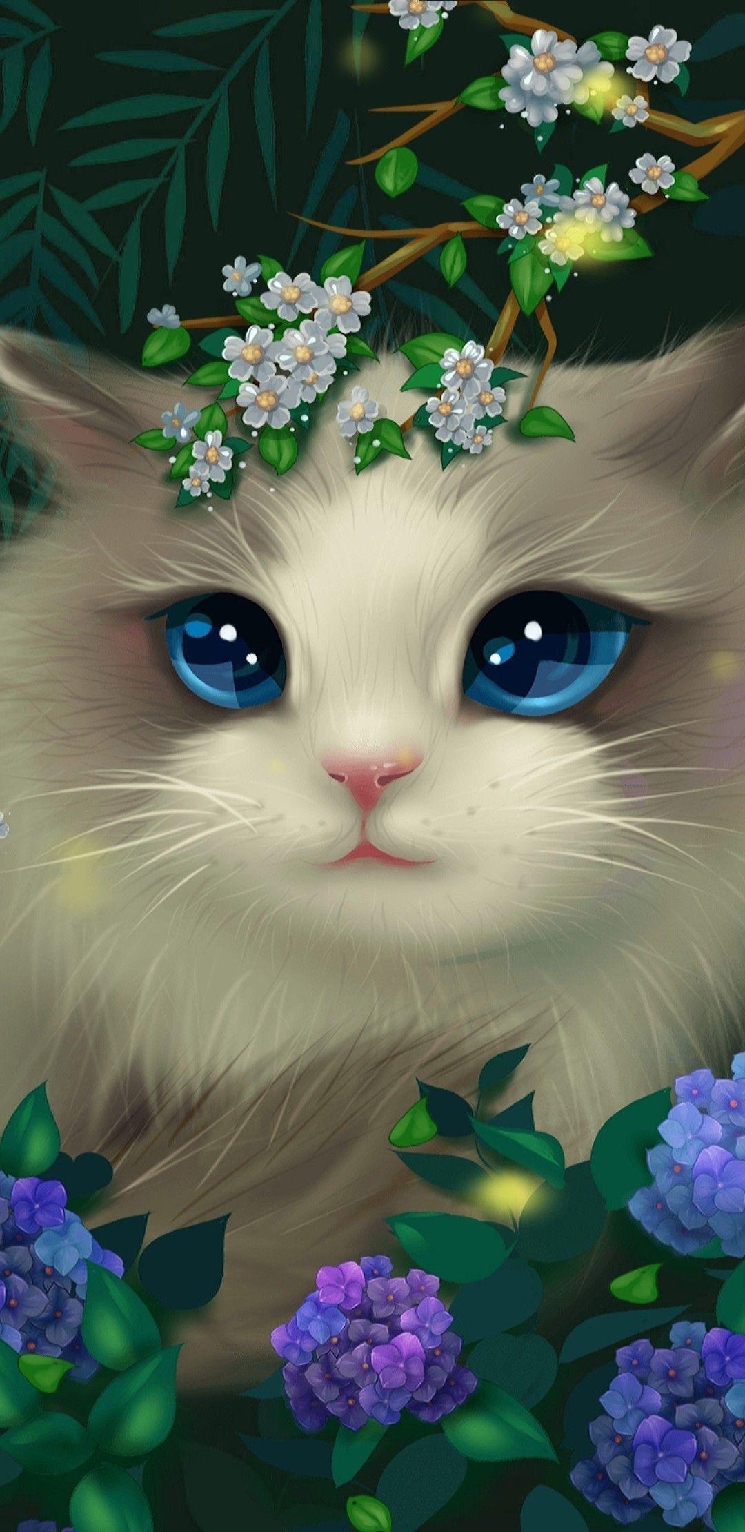 Cat and Flower Wallpapers Top Free Cat and Flower Backgrounds WallpaperAccess