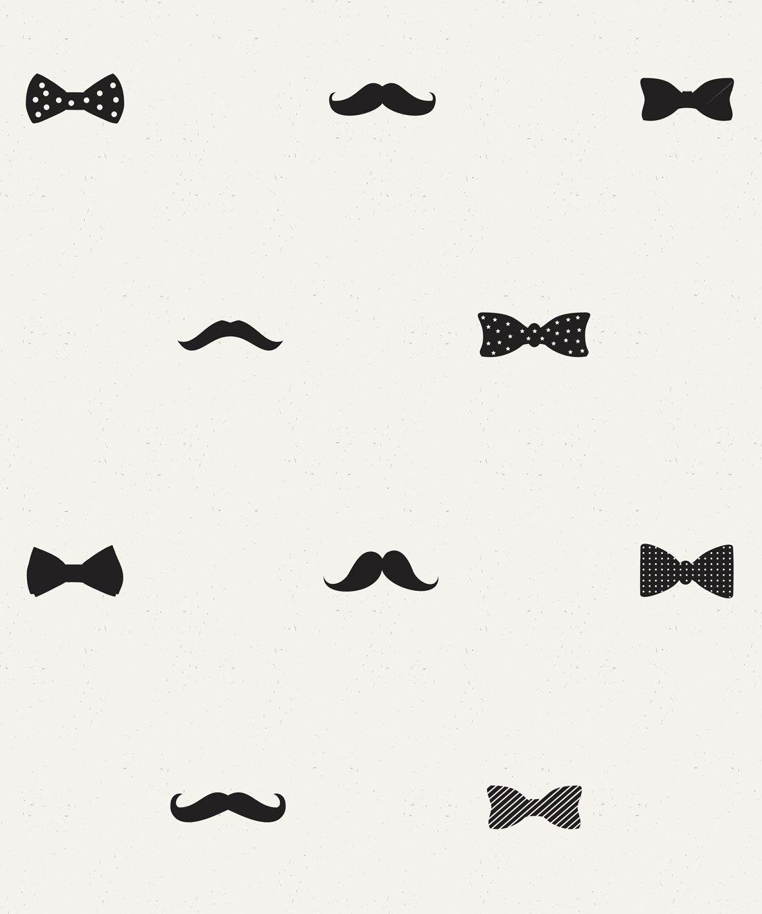 1100x1318 Bow Ties & Mustaches Wallpaper, Cool Hipster Design