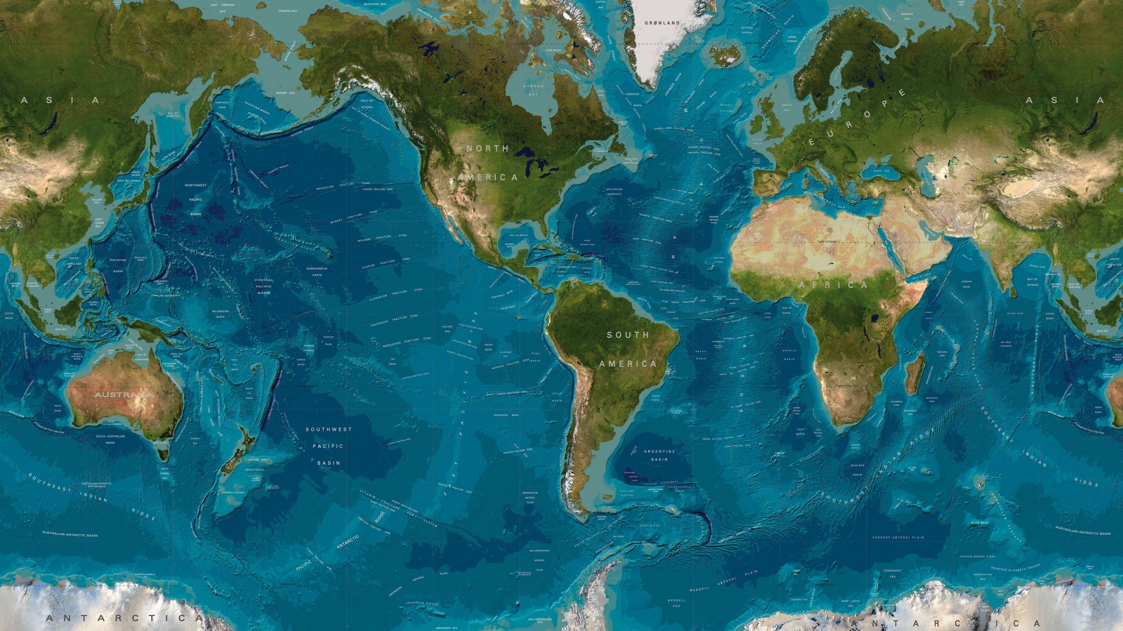 3840x2160 World Map 4K Wallpaper
