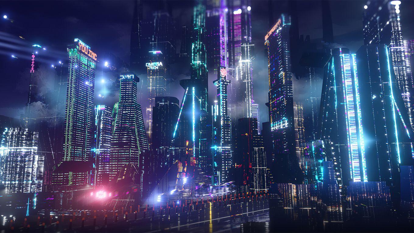 1360x768 Neon City Lights 4k Laptop HD HD 4k Wallpaper, Image, Background, Photo and Picture