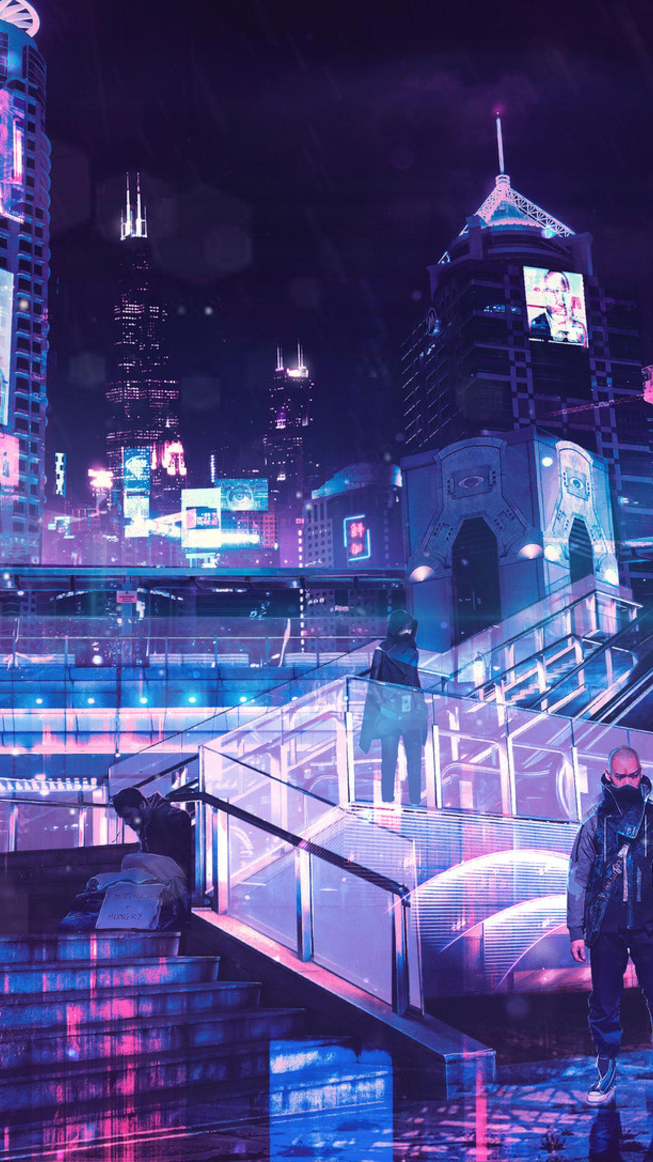 2160x3840 Cyberpunk City Wallpaper Free Cyberpunk City Background - Cyberpunk city, City wallpaper, Futuristic city