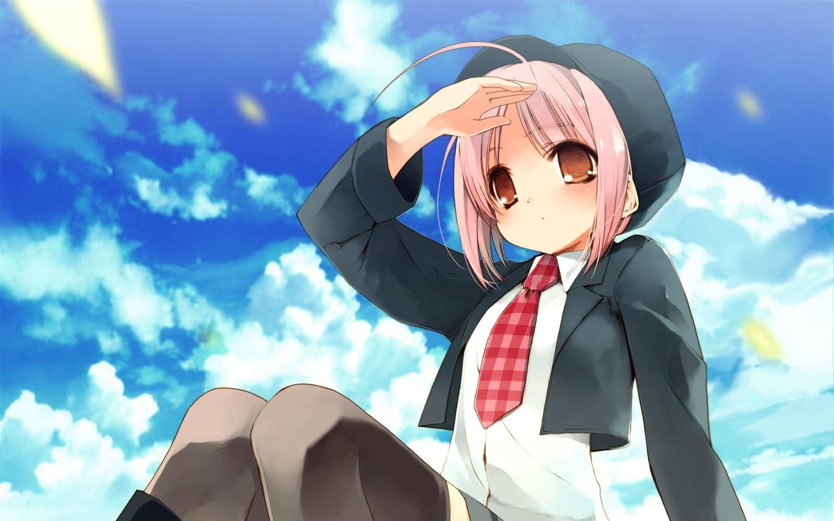 1680x1050 Anime Girl Cute Cartoon Characters Wallpaper