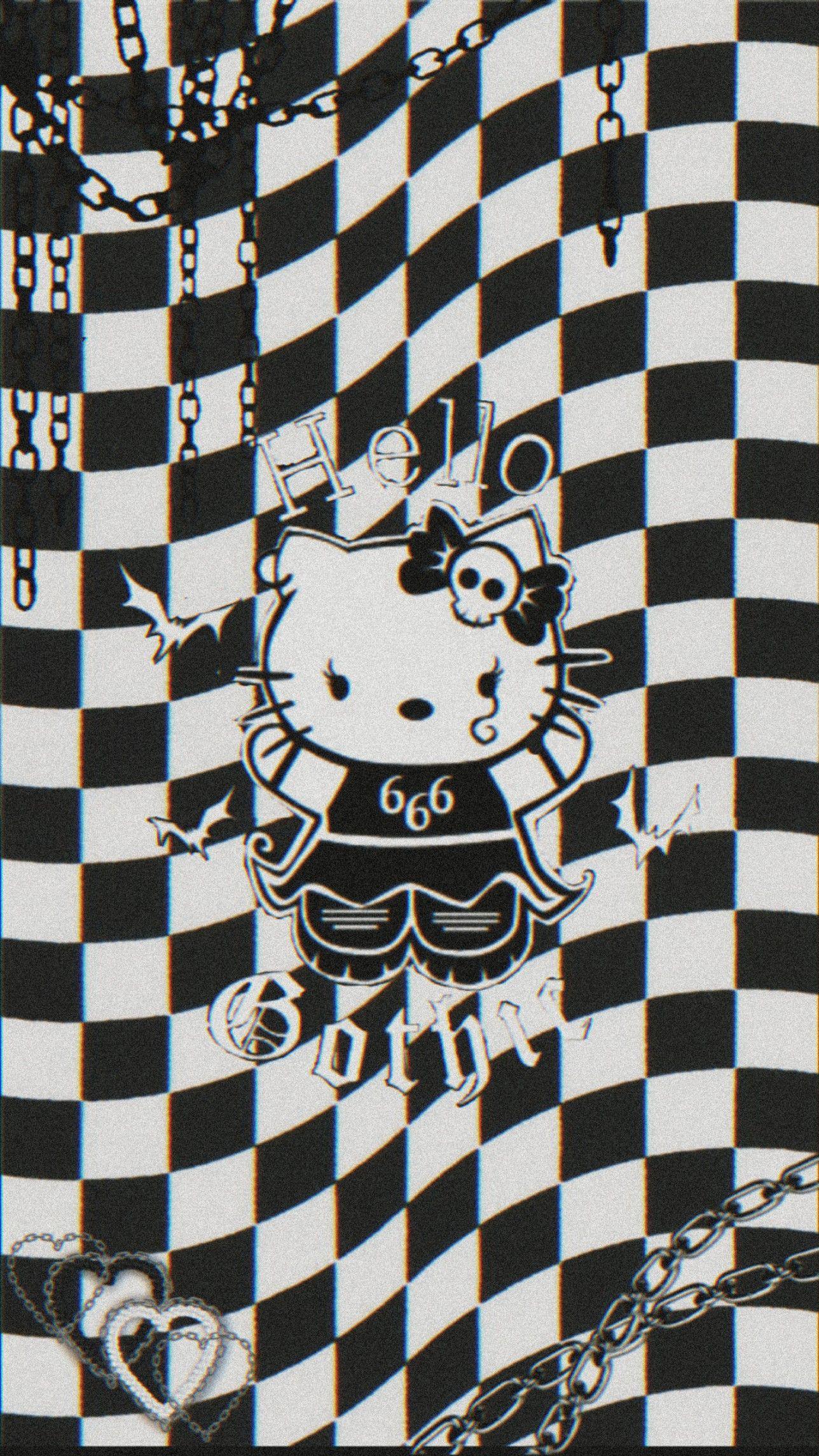 1288x2289 goth hellokitty black Image