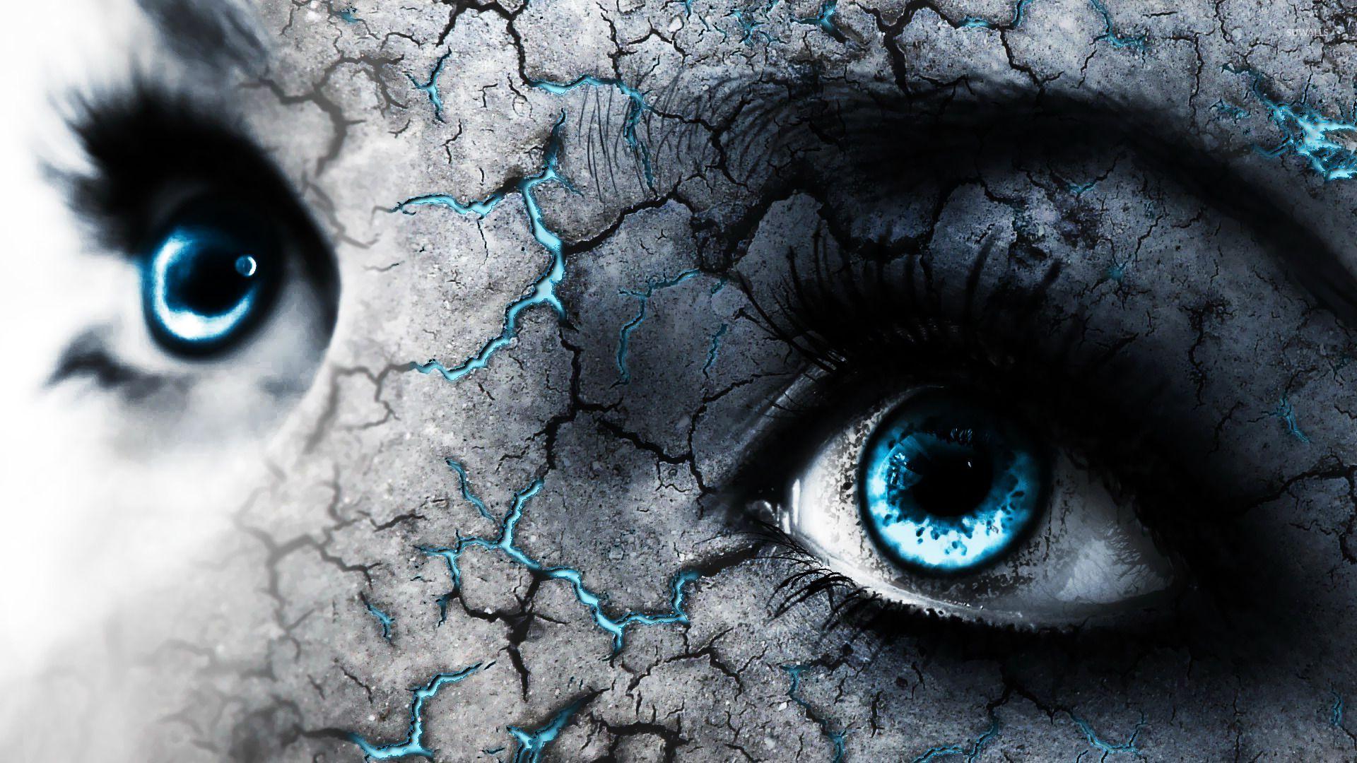 1920x1080 Blue eyes and cracked skin wallpaper Art wallpaper